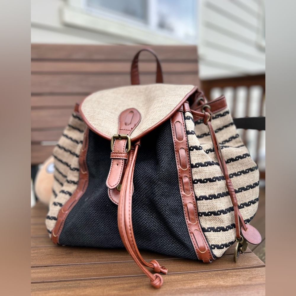 Stylish Black and Tan Women's Backpack